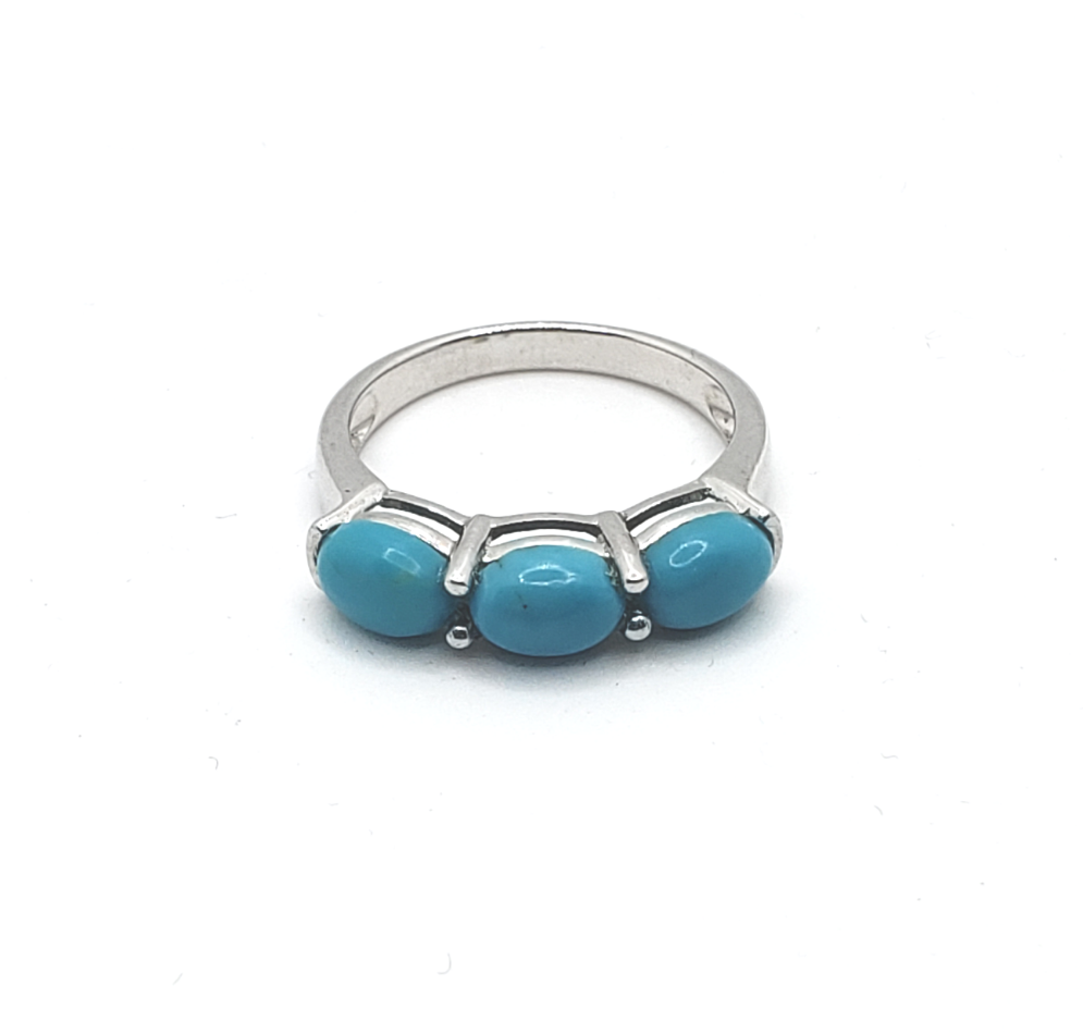  Turquoise 3 Stone Ring