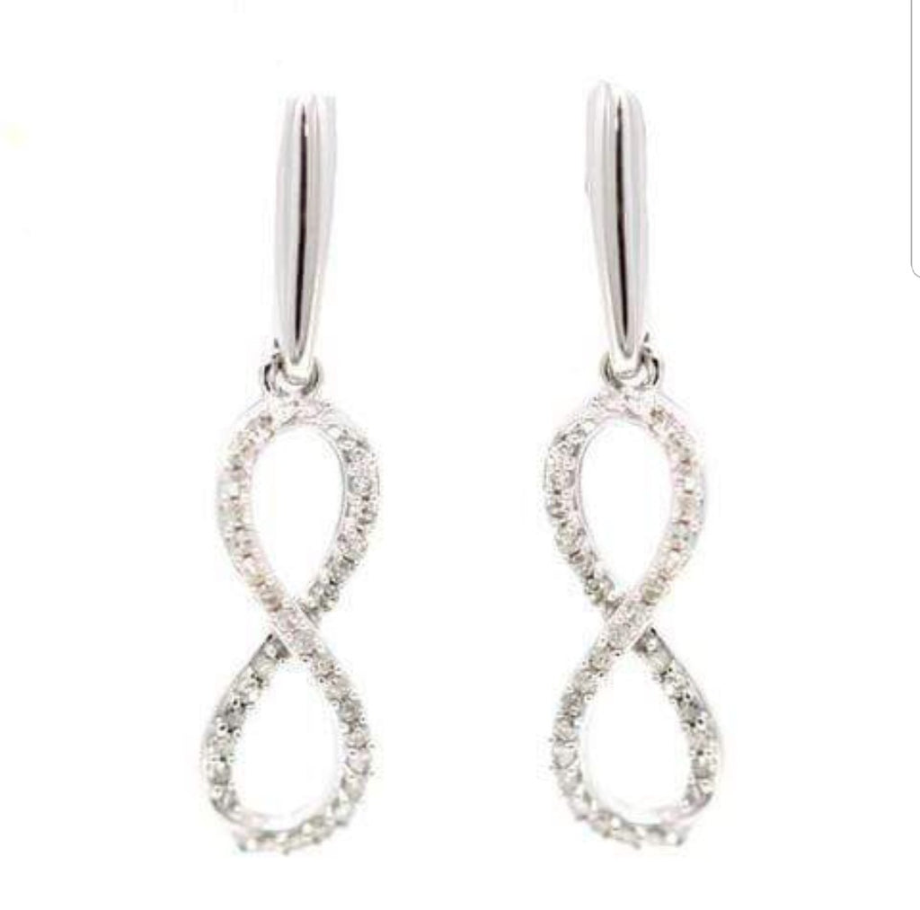  Infinity Earring 14K White gold and Diamonds